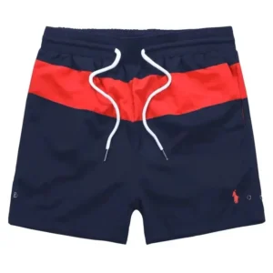 Ralph Lauren Polo series red and blue color-blocked shorts