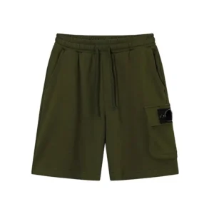 Stone Island workwear-style military green shorts