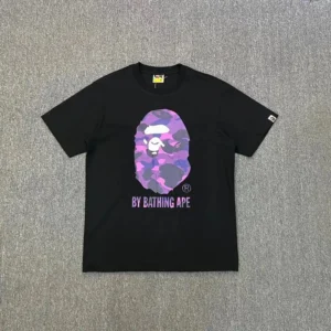 BAPE camouflage-style black T-shirt