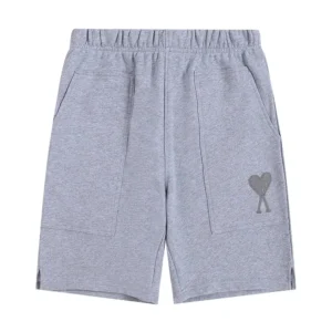 AMI's gray shorts with the love - heart pattern