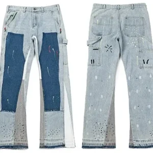 Gallery Dept. Color-blocked Graffiti-style Jeans