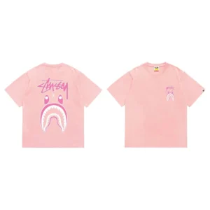 BAPE Shark Collaboration Pink T-shirt