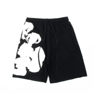 Printed casual black shorts with DENIM TEARS