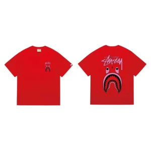 BAPE Shark Co-branded Red T-shirt