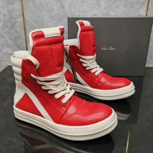 High-top casual red shoes with the style code RQROK OBXCDHS.