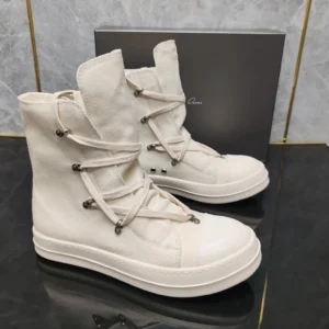 RQROK OBXCDHS High-top Trendy and Cool White Boots