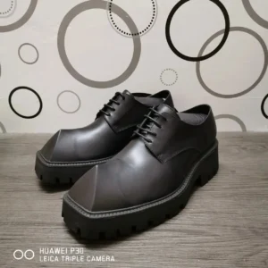 Balenciaga chunky dark style leather shoes