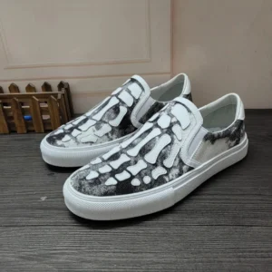 AMIRI Skull Print Black and White Casual Shoes