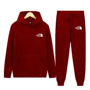 The North Face minimalist style wine red suit