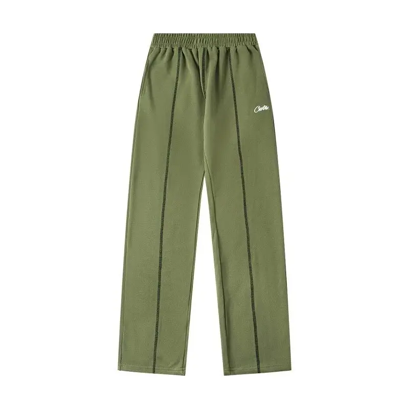 Corteiz sporty and casual style olive green trousers