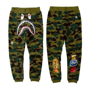 BAPE camouflage shark - pattern sweatpants
