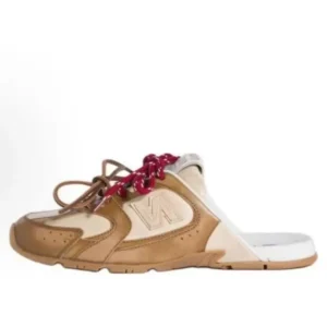New Balance retro brown and white mules