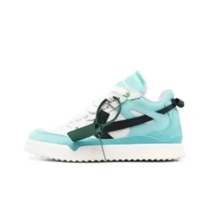 OFF retro style white and green sports shoes