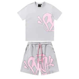 SynaWorld Graffiti Style Light Gray Suit