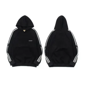 ADIDAS Classic Black and White Striped Hoodie