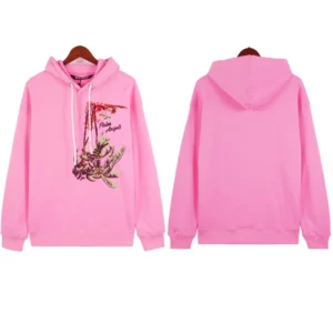 Palm Angels Printed Casual Pink Hoodie