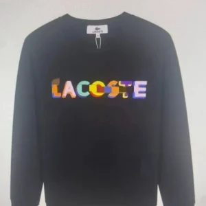 Lacoste Colourful Letter-Print Black Hoodie
