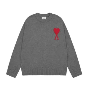 AMIRI Heart-Patterned Vintage Grey Knit