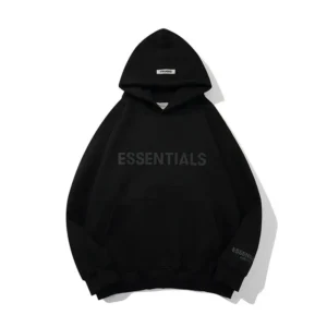 ESSENTIALS Minimalist Black Hooded Sweatshirt