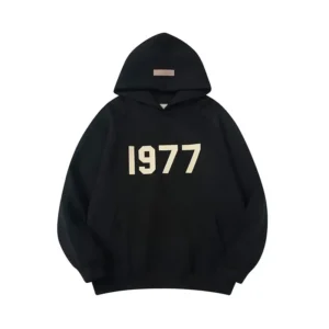ESSENTIALS 1977 Minimalist Black Hoodie