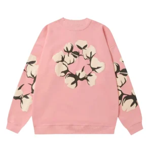 DENIM TEARS Cotton Print Pink Hoodie