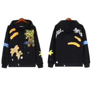 Palm Angels Graffiti-Style Black Hoodie