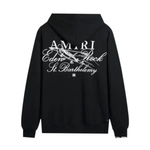 AMIRI Vintage Style Black Hooded Sweatshirt