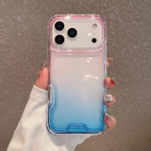 Transparent trendy brand gradient style iPhone case
