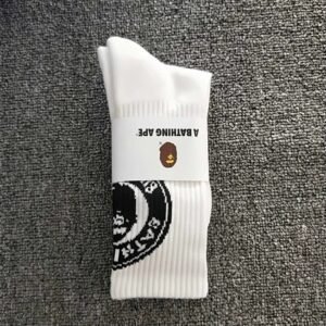 Bape Ape Head Trendy Brand White Socks
