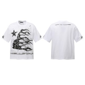 Hellstar Flame Print White T-shirt