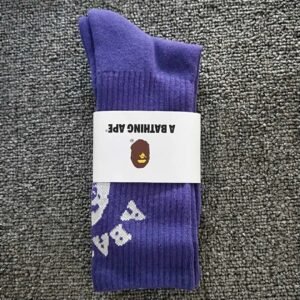Bape purple trendy brand socks