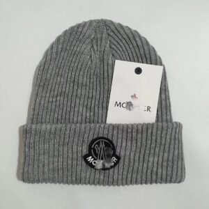 Moncler simple-style grey knitted hat