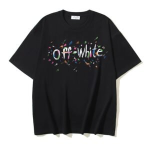 Off-White graffiti-style black T-shirt