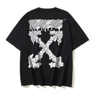 Off-White Liquid Style Black T-shirt