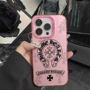 Chrome Hearts stylish and cool pink iPhone case
