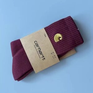 Carhartt retro style wine red socks
