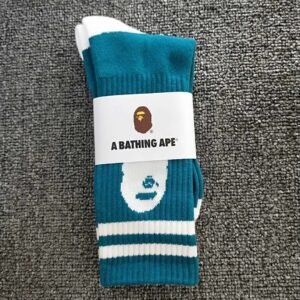 Bape Ape Man Blue and White Trendy Socks