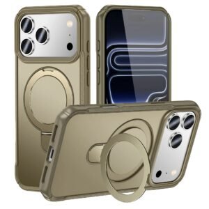 Golden iPhone case with trendy magnetic suction style