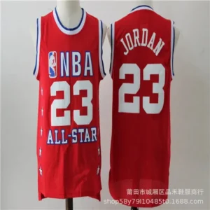 Jordan's No. 23 red basketball jersey