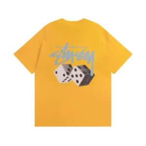 Stussy Dice-Print Yellow T-Shirt