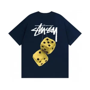 Stussy Dice-Print Navy Blue T-Shirt