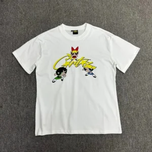 Corteiz Powerpuff Girls Cartoon White T-Shirt