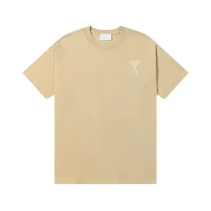 AMI Heart Print Beige T-Shirt