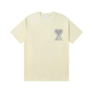 AMI Heart Embroidered Off-White T-Shirt