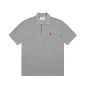 AMI Heart Grey Polo Shirt