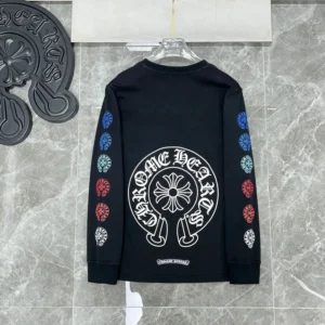Chrome Hearts Colourful Print Black Long-Sleeved Top
