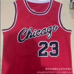MJ Chicago red and black style jersey
