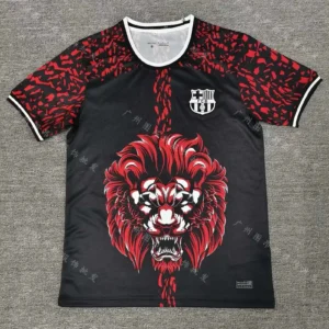 Barça Anniversary Edition Trendy Black and Red T-shirt