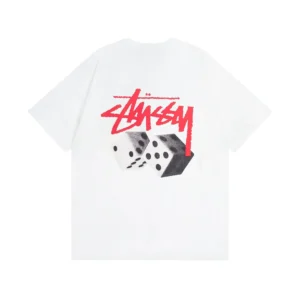 Stussy Dice Print White T-Shirt