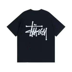 Stussy Basic Graffiti Style Black T-Shirt